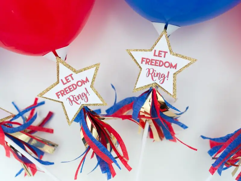 Patriotic Balloon Wands – 4th of July Party Favors